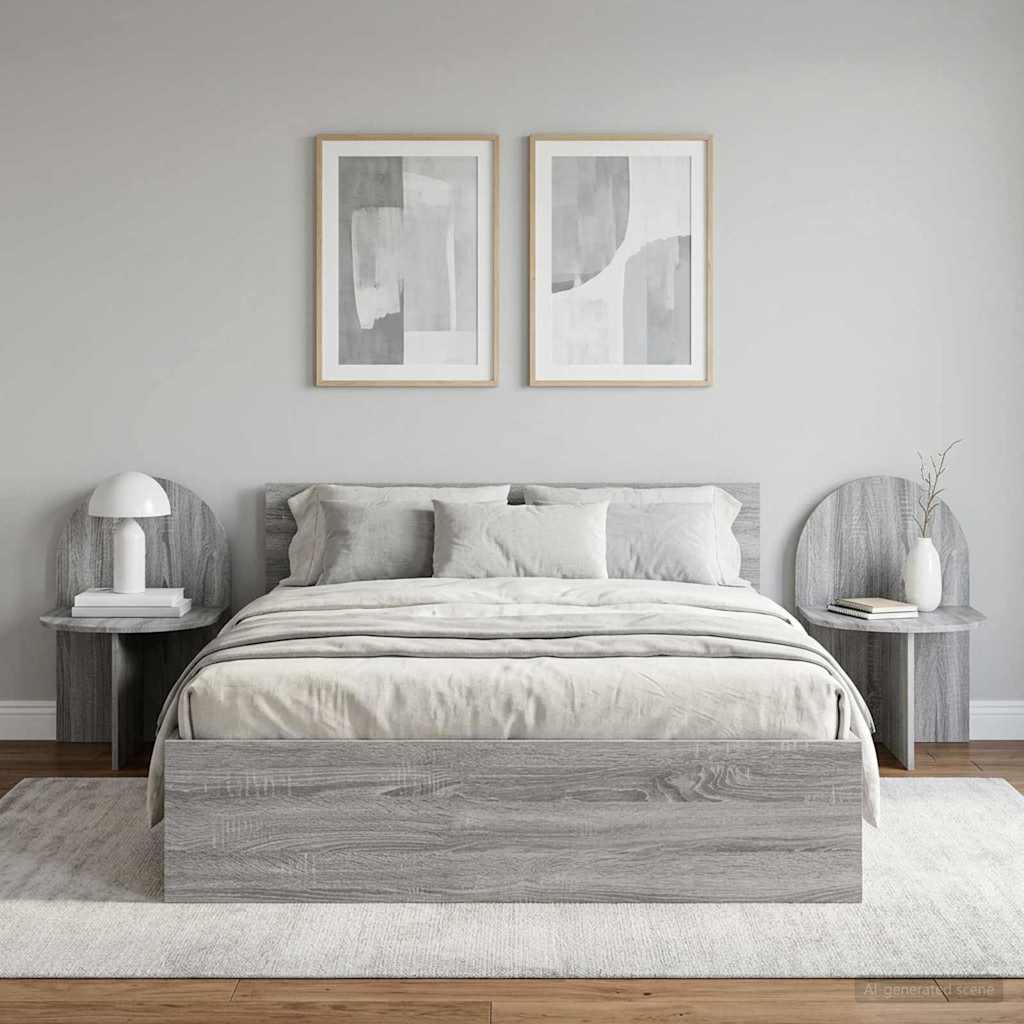 Comodino 2 pz Grigio Sonoma 48 x 49 x 65 cm