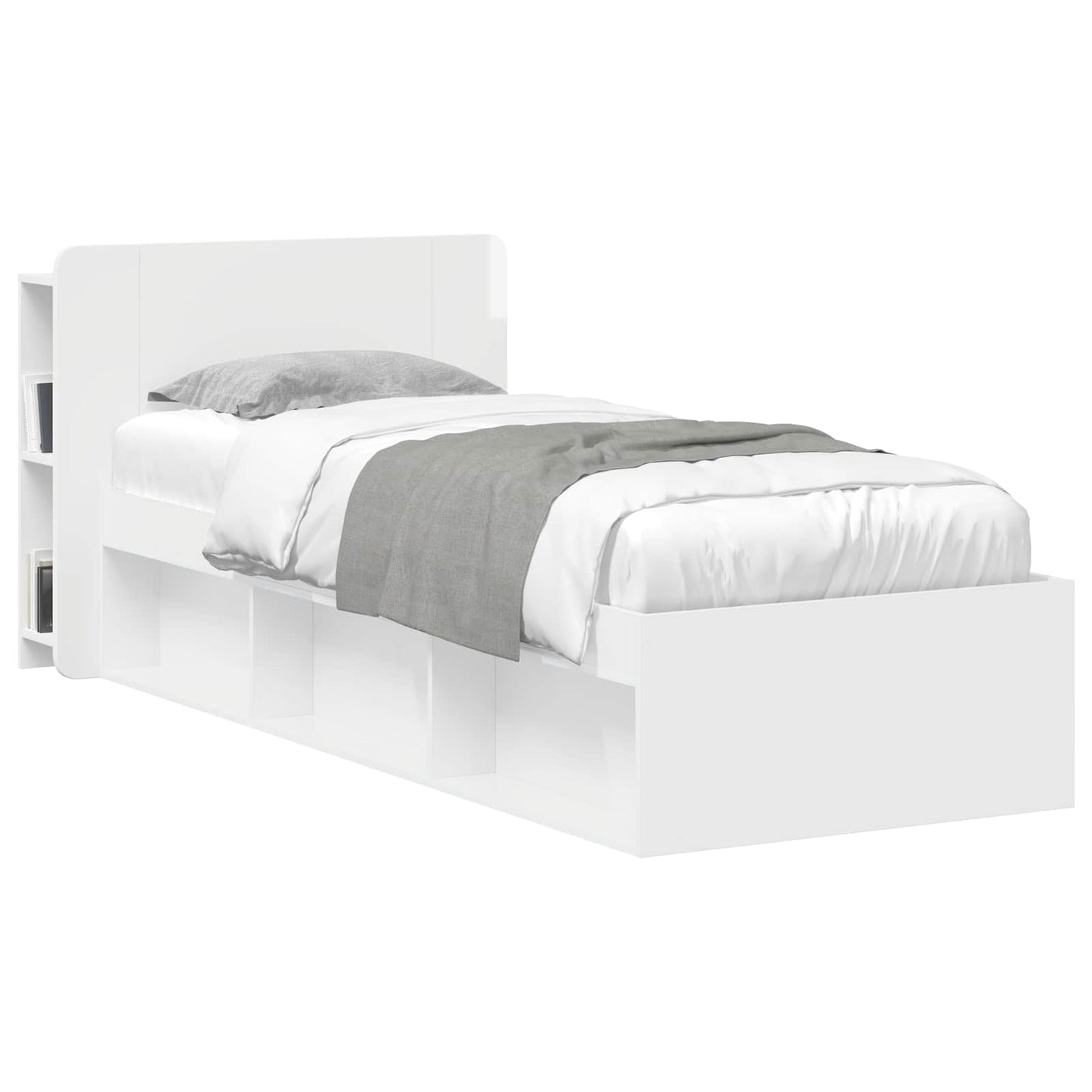 Testata del letto Bianco Lucido Legno ingegnerizzato