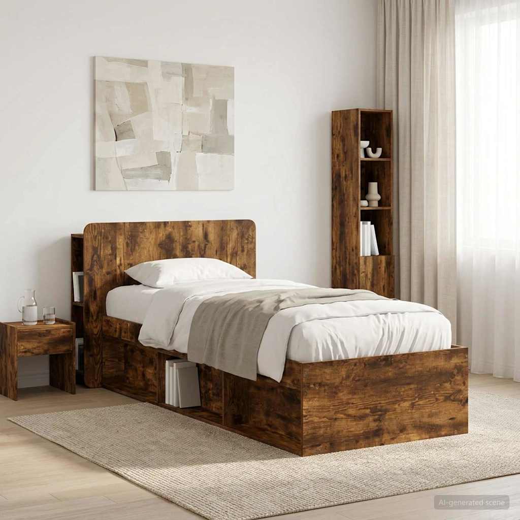 Testata del letto Rovere Fumo Legno ingegnerizzato