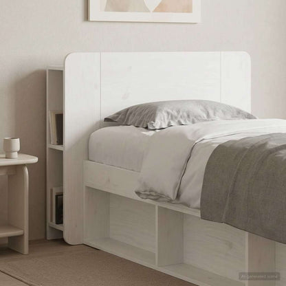 Testata del letto con archiviazione Bianco Legno ingegnerizzato
