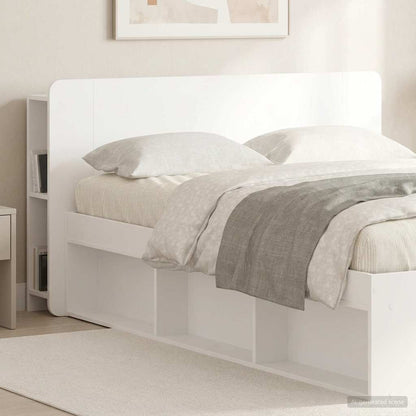 Testata del letto con archiviazione Bianco 135 x 18,5 x 80 cm