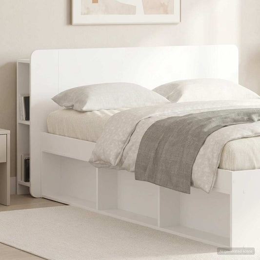 Testata del letto con archiviazione Bianco 135 x 18,5 x 80 cm