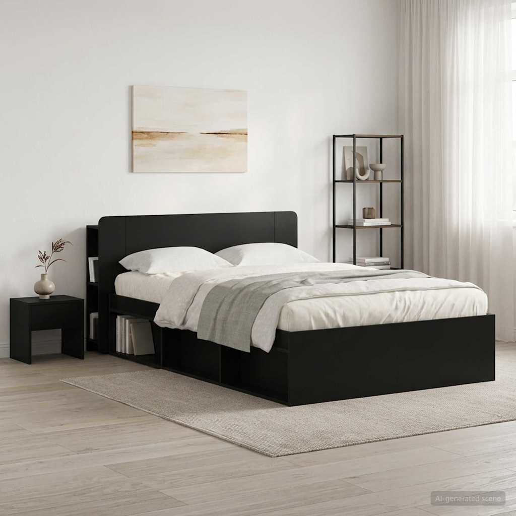 Testata del letto Nero 135 x 18,5 x 80 cm Legno ingegnerizzato