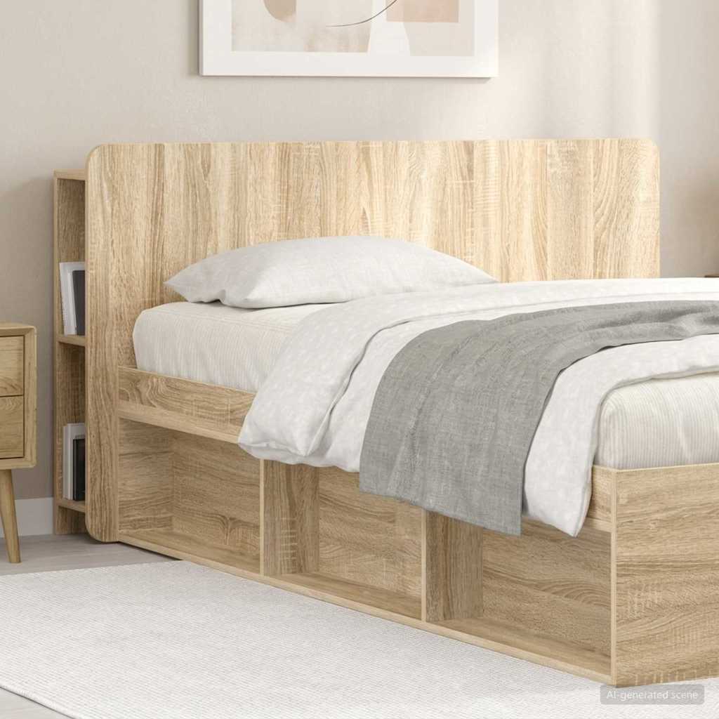 Testata del letto con archiviazione Sonoma Legno ingegnerizzato