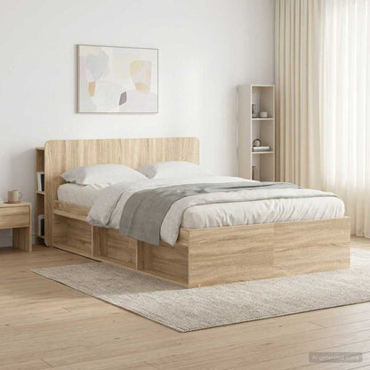 Testata del letto con archiviazione Sonoma Legno ingegnerizzato