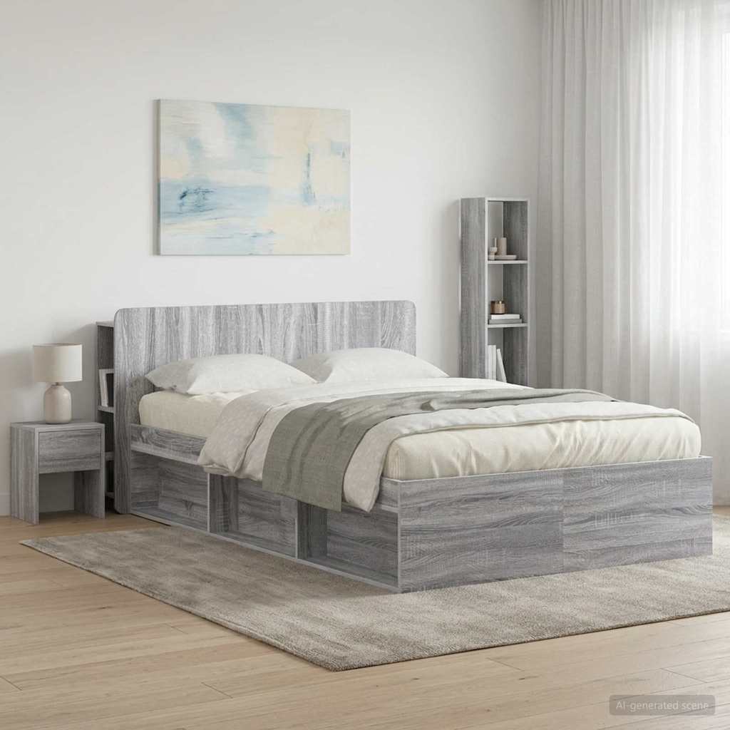 Testata del letto Grigio Sonoma Legno ingegnerizzato