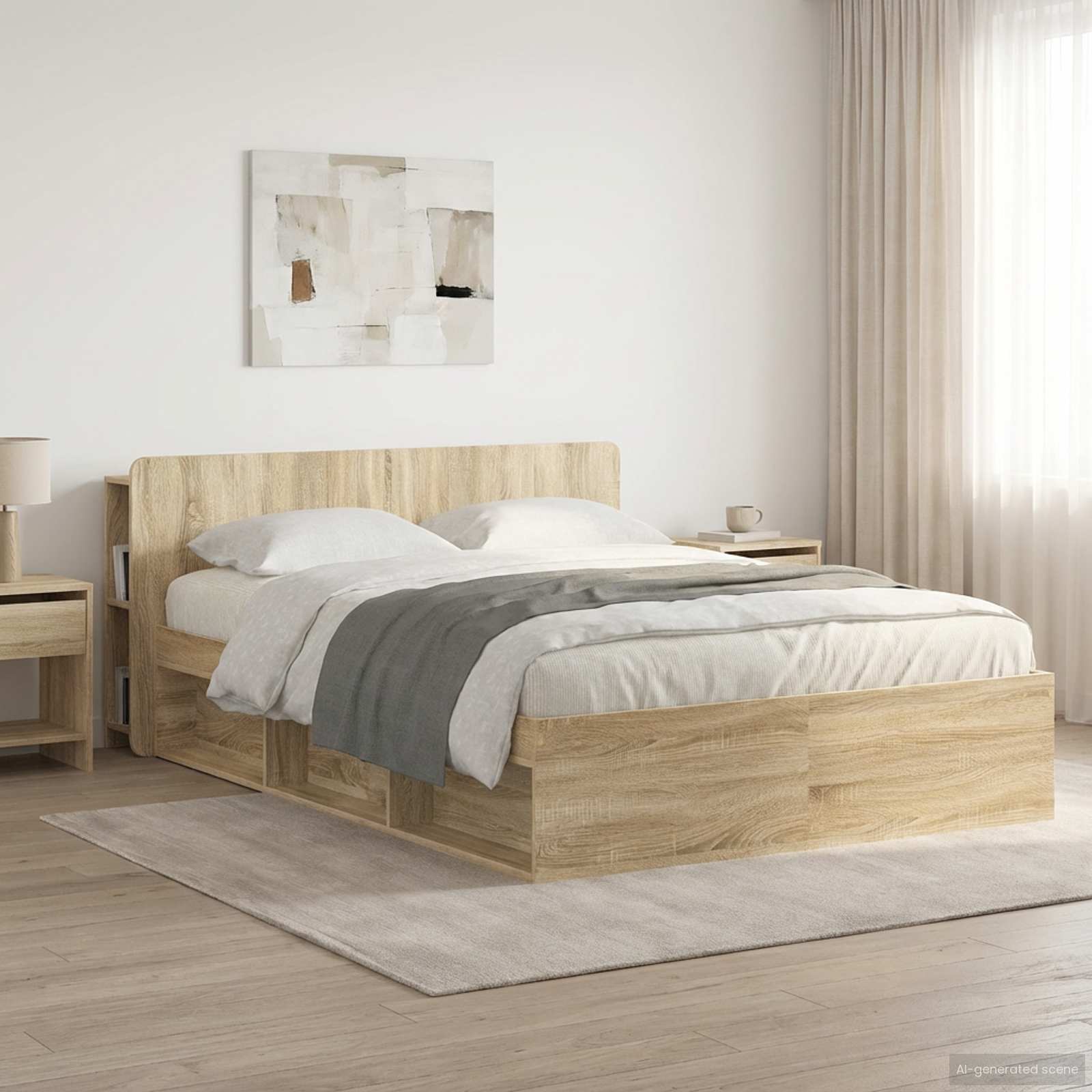 Testata del letto Rovere Sonoma Legno ingegnerizzato | homemem39