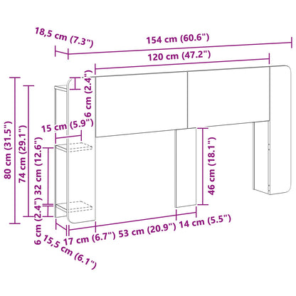 Testata del letto Rovere Sonoma Legno ingegnerizzato | homemem39
