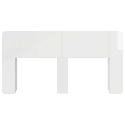 Testata del letto Bianco Lucido Legno ingegnerizzato