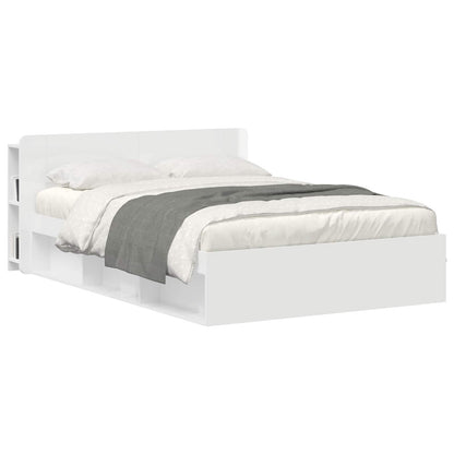 Testata del letto Bianco Lucido Legno ingegnerizzato
