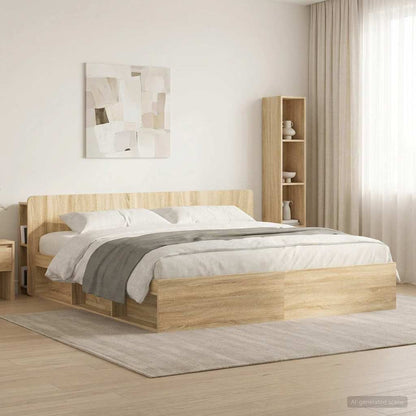 Testata del letto Rovere Sonoma Legno ingegnerizzato