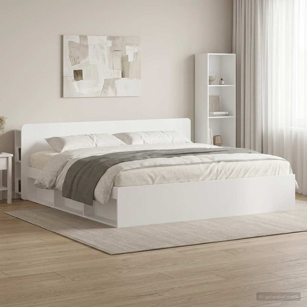 Testata del letto Bianco Lucido Legno ingegnerizzato