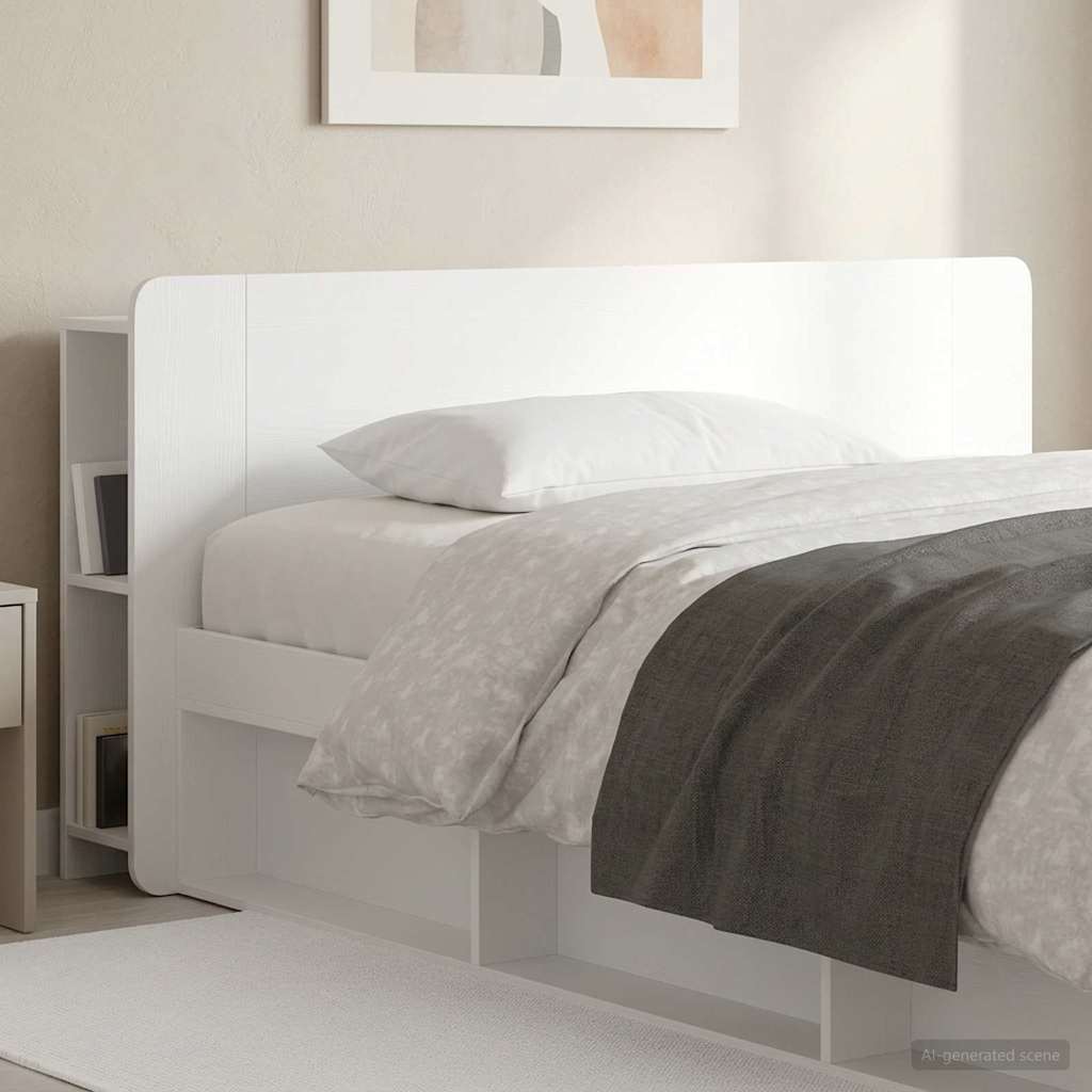 Testata del letto Bianco Lucido Legno ingegnerizzato