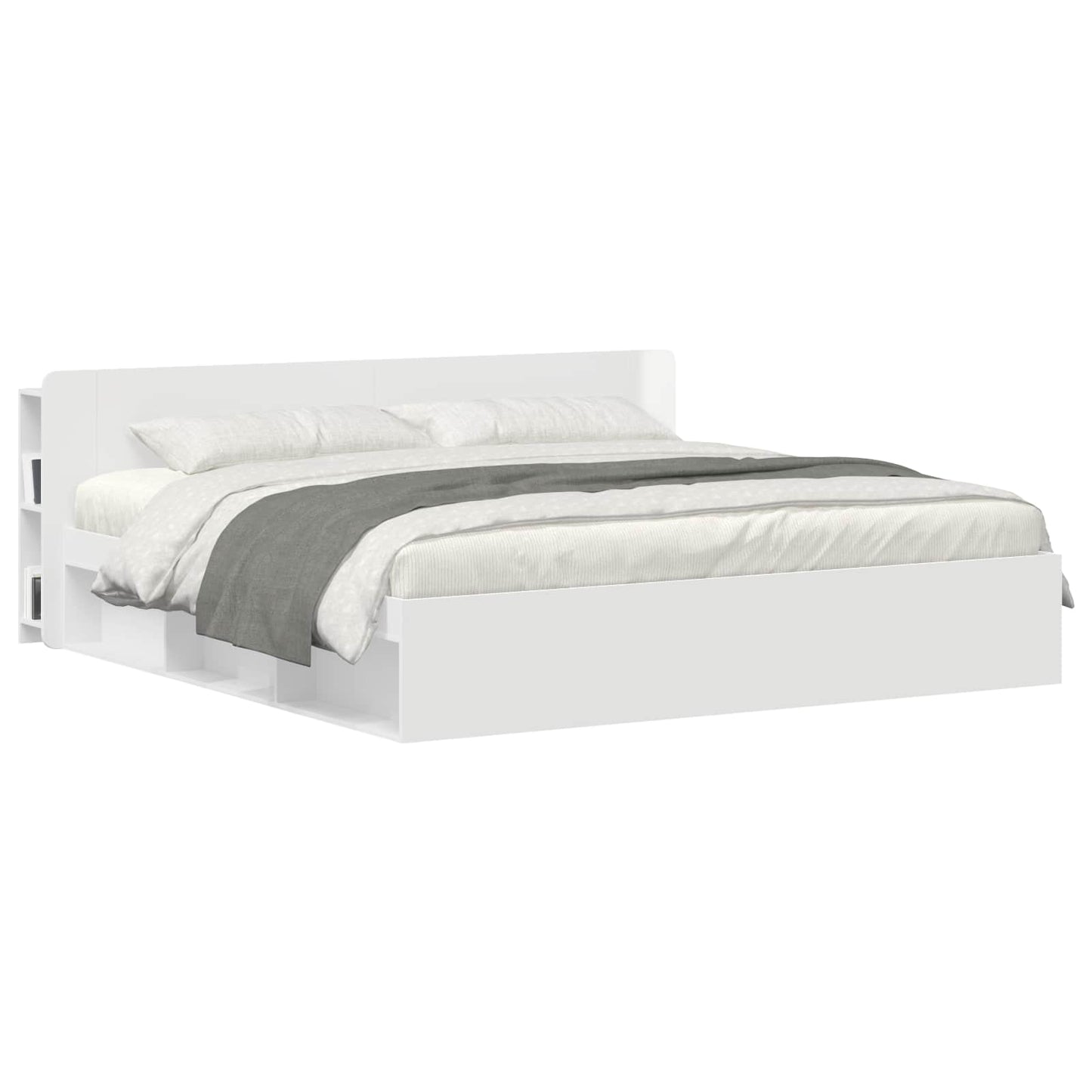 Testata del letto Bianco Lucido Legno ingegnerizzato