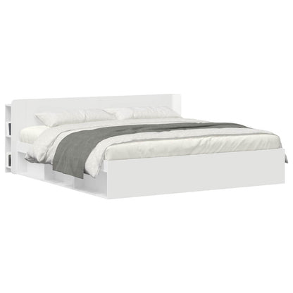 Testata del letto Bianco Lucido Legno ingegnerizzato
