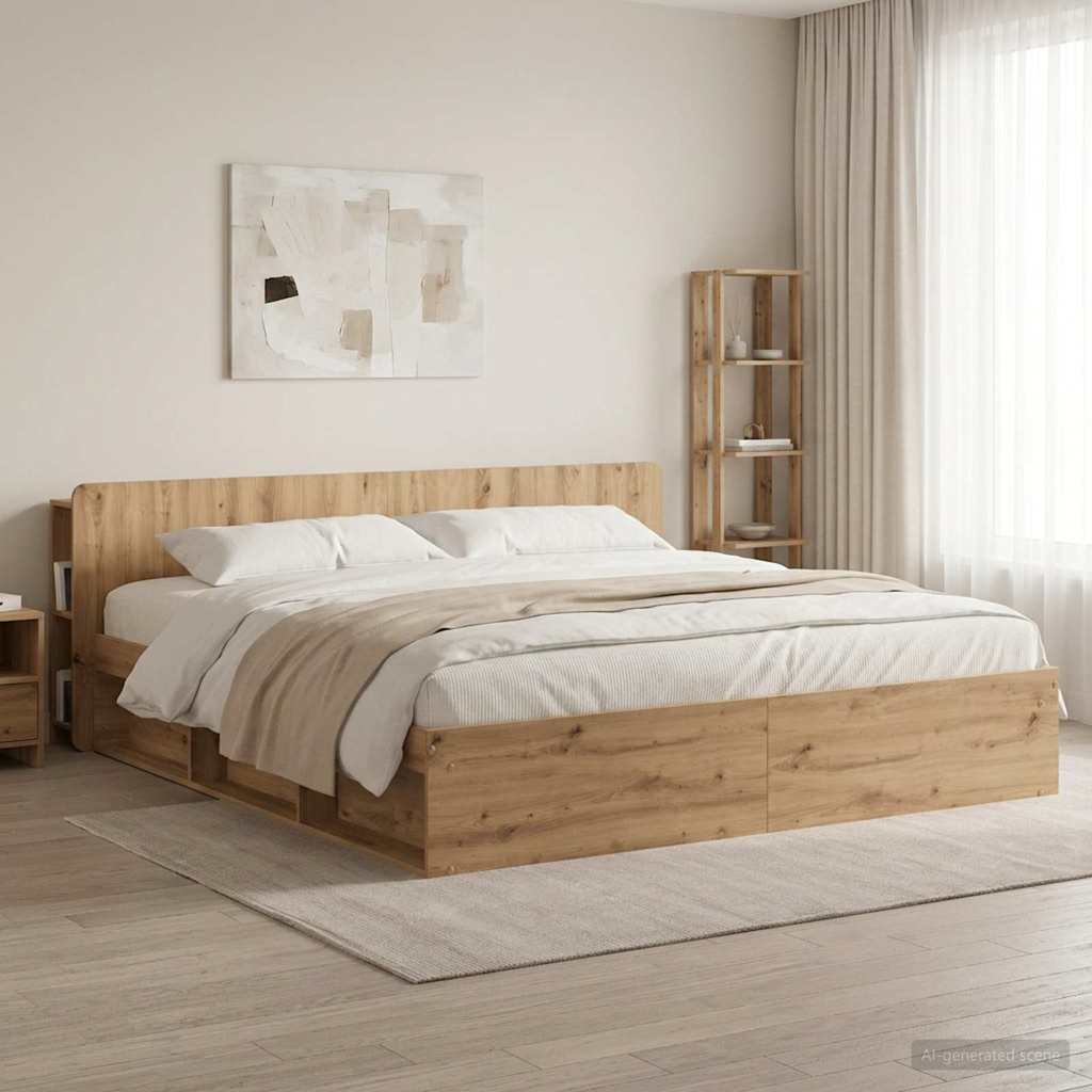 Testata del letto Rovere Artigianale Legno ingegnerizzato