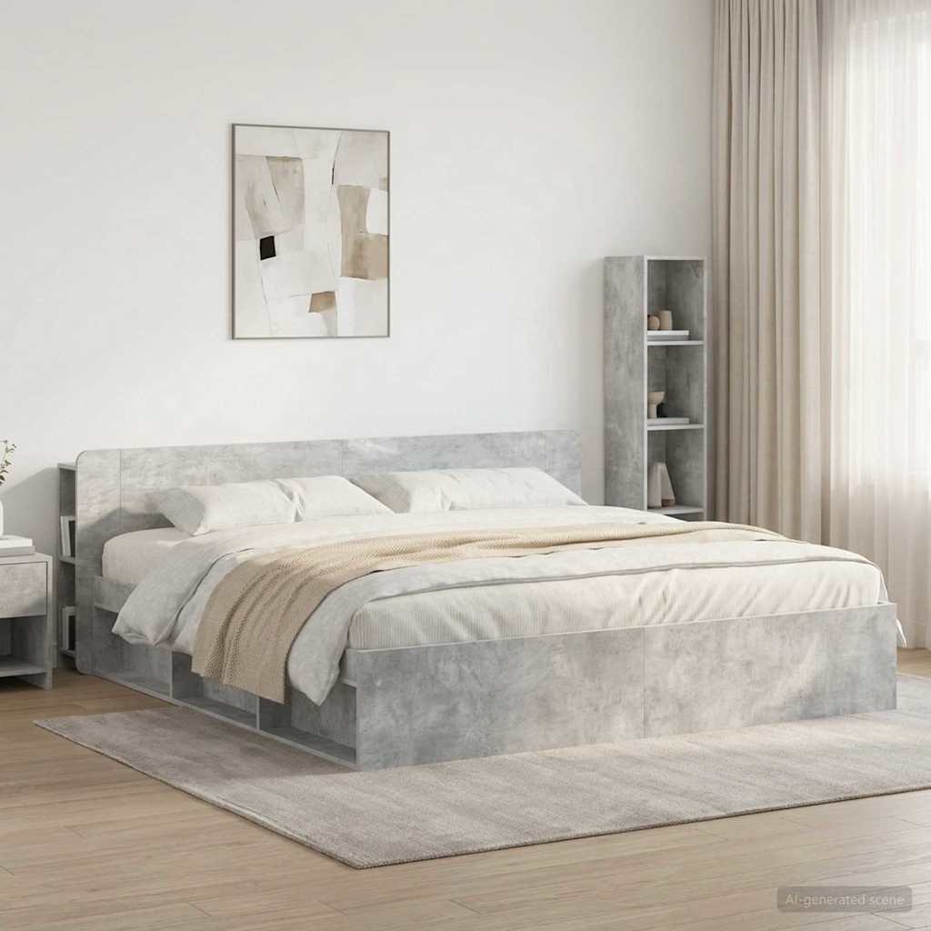 Testata del letto Grigio Cemento Legno ingegnerizzato