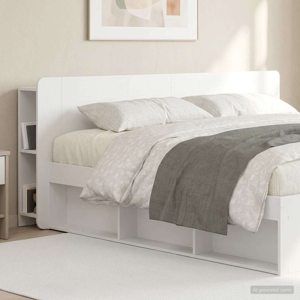 Testata del letto Bianco Lucido Legno ingegnerizzato