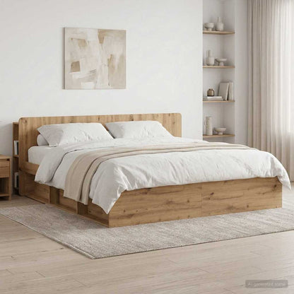 Testata del letto Rovere Artigianale Legno ingegnerizzato
