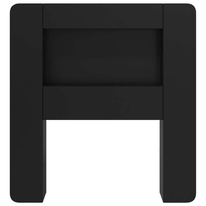 Testata del letto con archiviazione Nero Legno ingegnerizzato