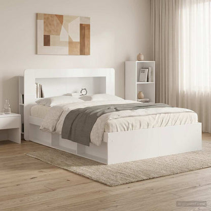 Testata del letto Bianco Lucido Legno ingegnerizzato