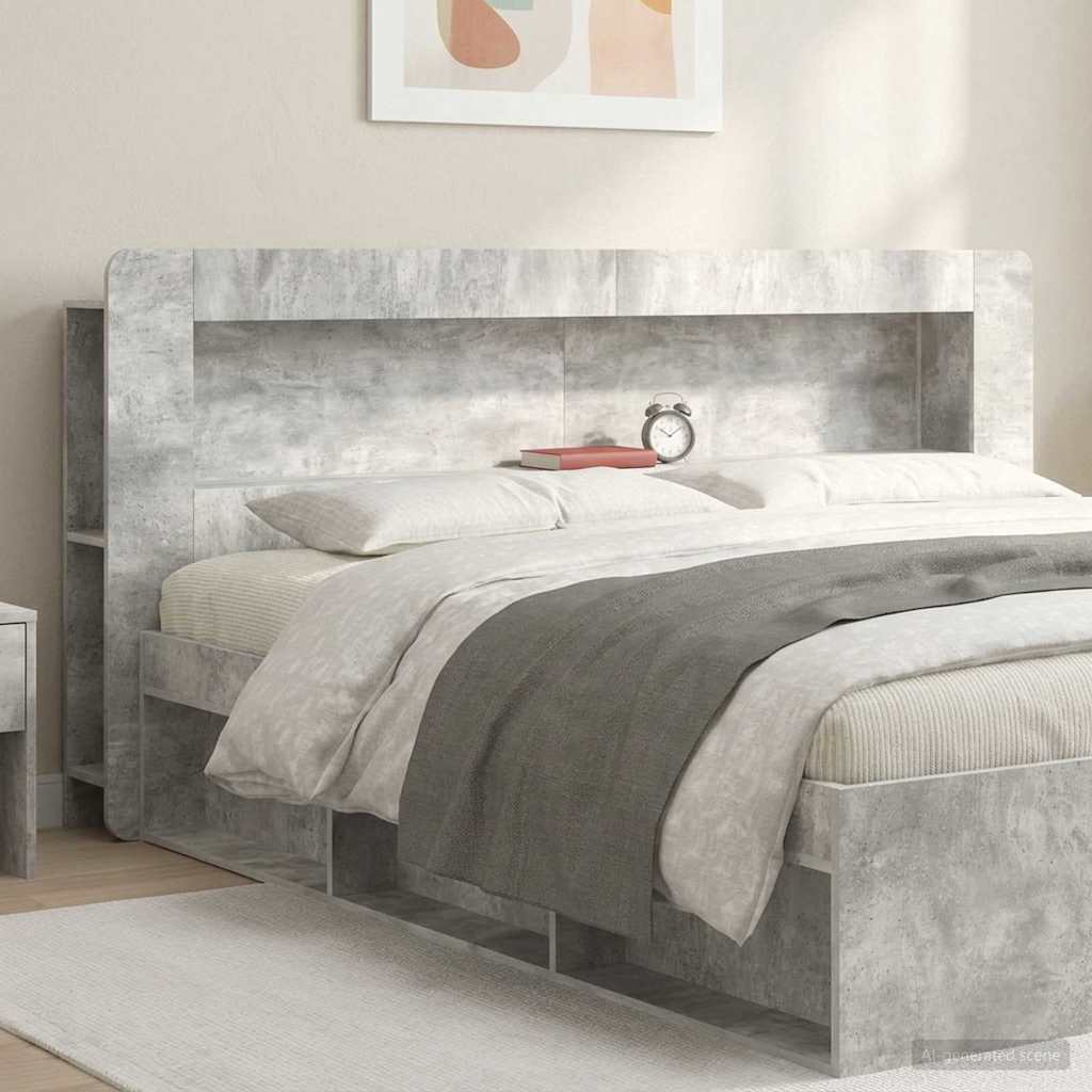 Testata del letto Grigio Cemento Legno ingegnerizzato