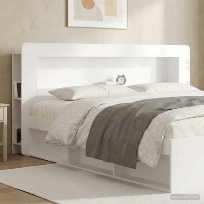 Testata del letto Bianco Lucido Legno ingegnerizzato