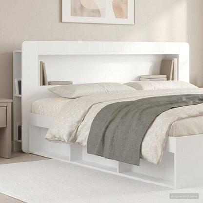 Testata del letto Bianco Lucido Legno ingegnerizzato