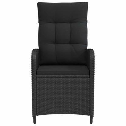 Sedia da giardino reclinabile Nero polyrattan