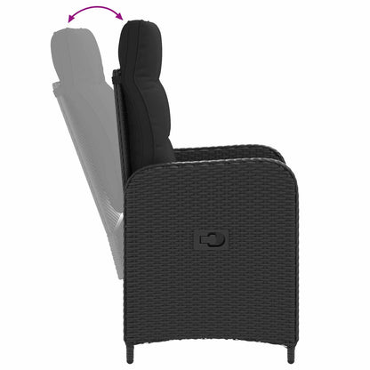 Sedia da giardino reclinabile Nero polyrattan | homemem39