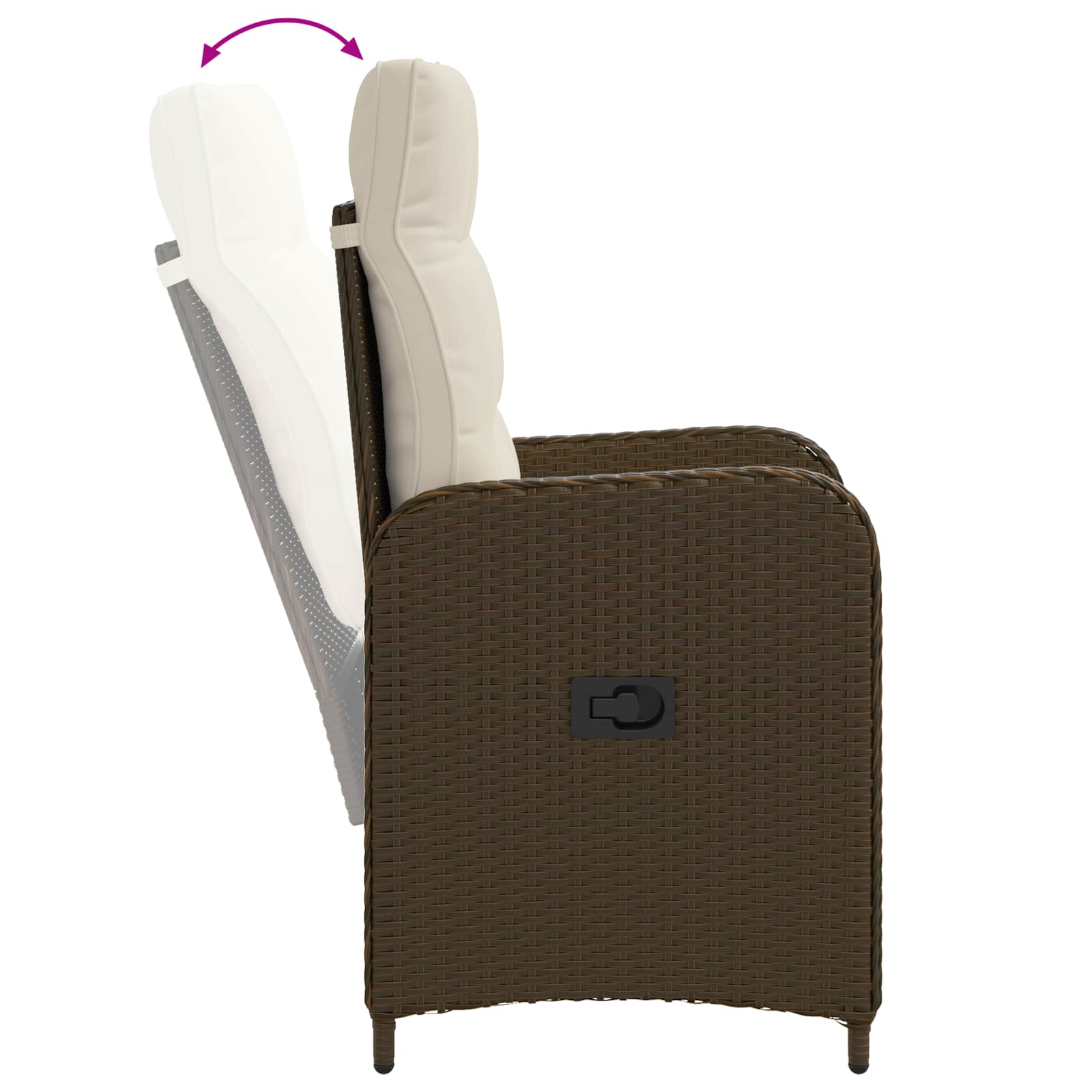 Sedia da giardino reclinabile Marrone e Bianco Crema | homemem39