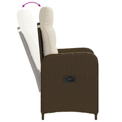 Sedia da giardino reclinabile Marrone e Bianco Crema | homemem39