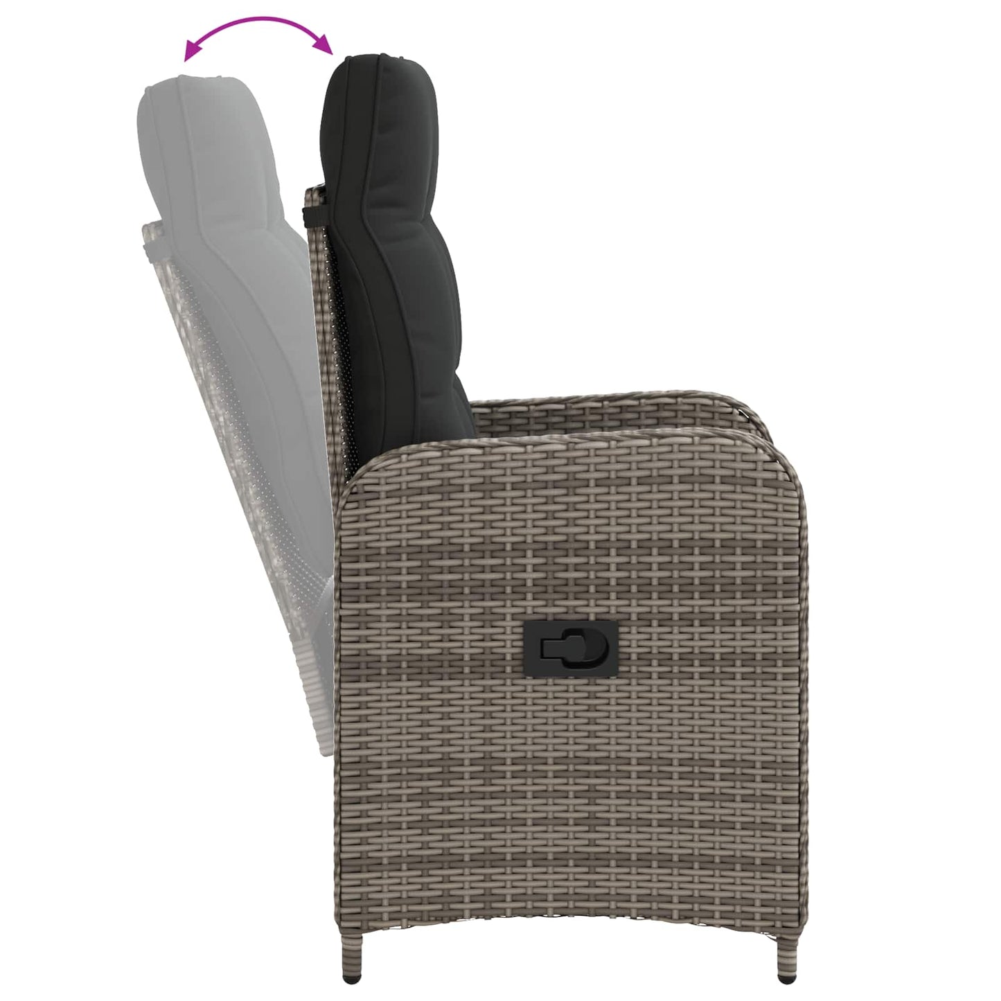 Sedia da giardino reclinabile Grigio e Grigio Scuro | homemem39
