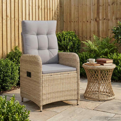 Sedia da giardino reclinabile Beige e Grigio Chiaro | homemem39