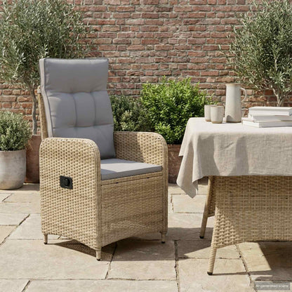 Sedia da giardino reclinabile Beige e Grigio Chiaro | homemem39