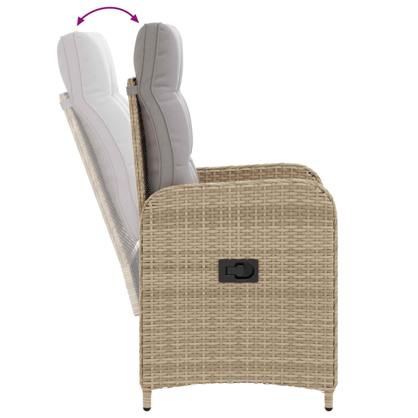 Sedia da giardino reclinabile Beige e Grigio Chiaro | homemem39