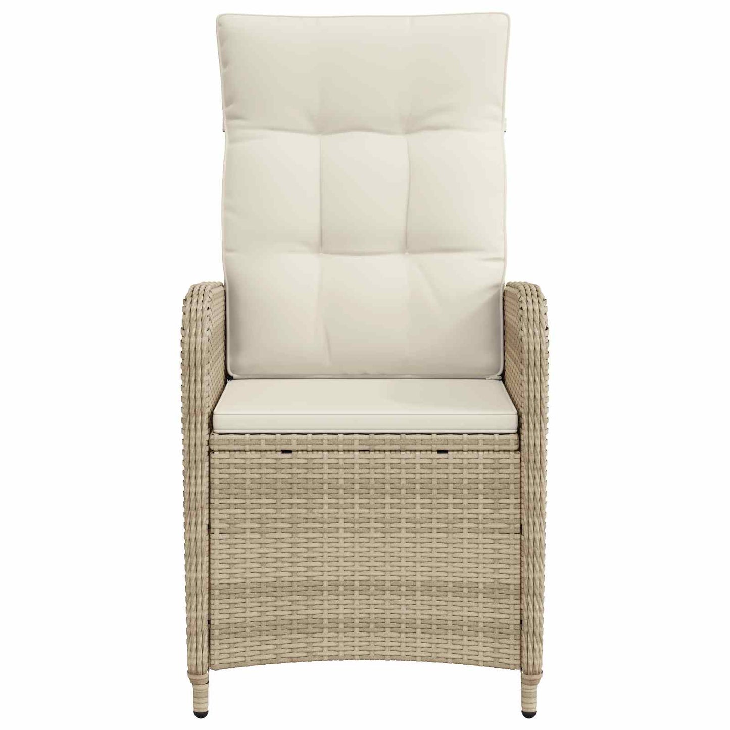 Sedia da giardino reclinabile Beige e Bianco Crema