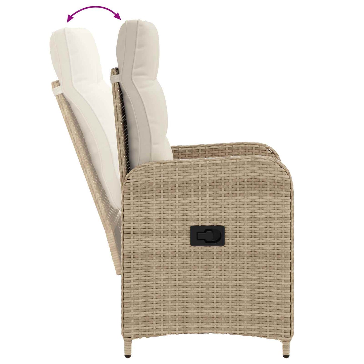 Sedia da giardino reclinabile Beige e Bianco Crema