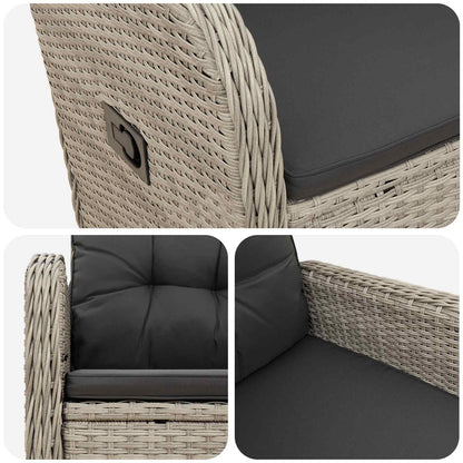 Sedia da giardino reclinabile Grigio chiaro e grigio scuro | homemem39