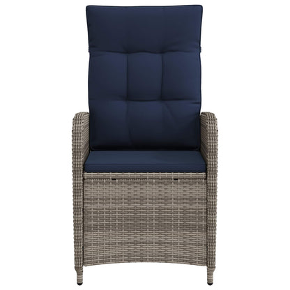 Sedia da giardino reclinabile Grigio e Blu Navy | homemem39
