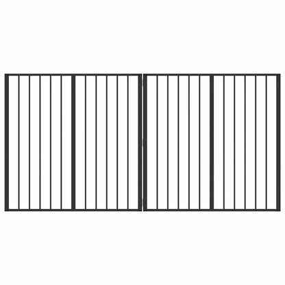 Cancello per cani 2 pcs Nero 100 x 100 cm Acciaio zincato | homemem39