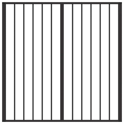 Cancello per cani 2 pcs Nero 100 x 100 cm Acciaio zincato | homemem39