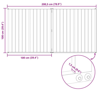 Cancello per cani 2 pcs Nero 100 x 100 cm Acciaio zincato | homemem39