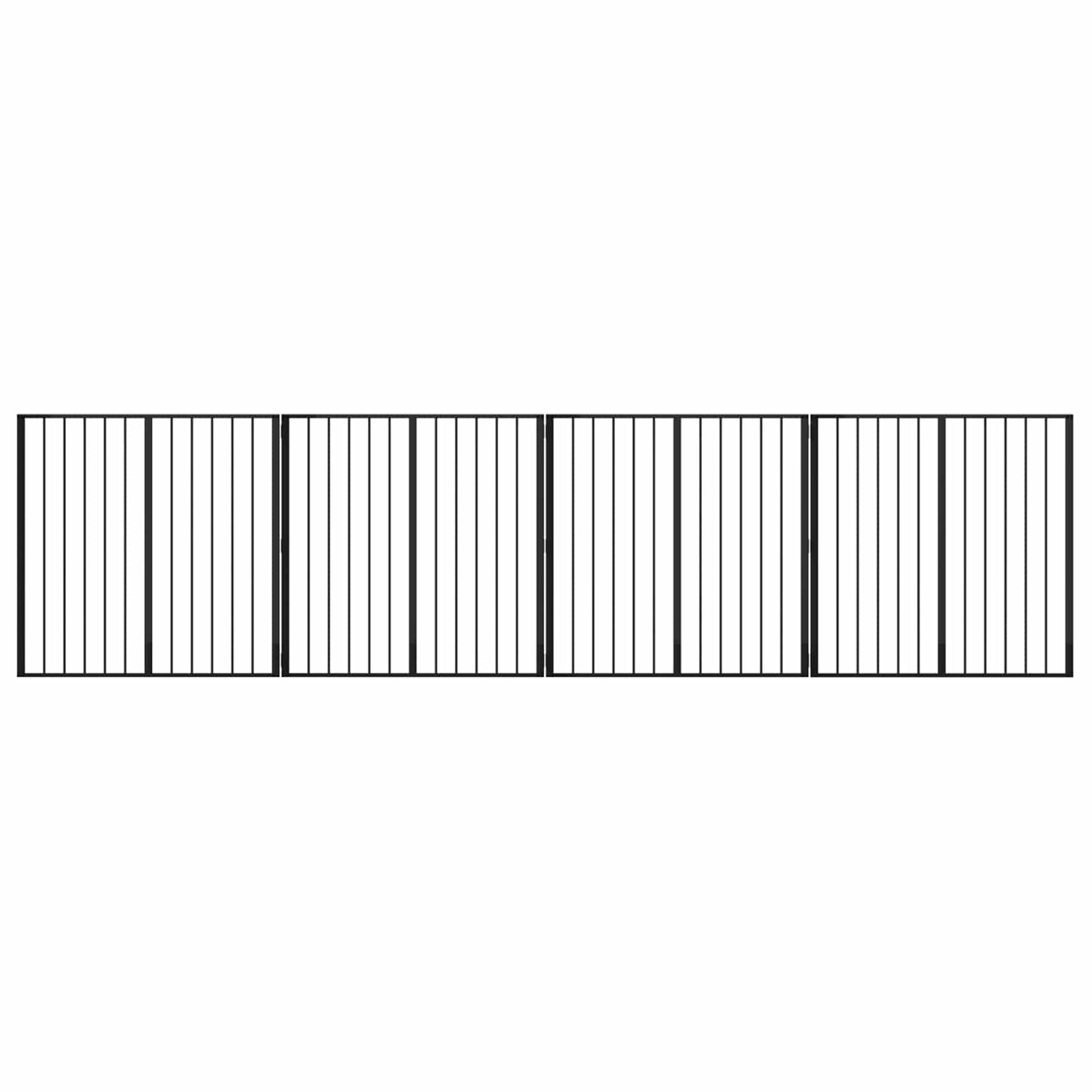 Cancello per cani 4 pcs Nero 100 x 100 cm Acciaio zincato | homemem39
