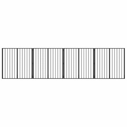 Cancello per cani 4 pcs Nero 100 x 100 cm Acciaio zincato | homemem39