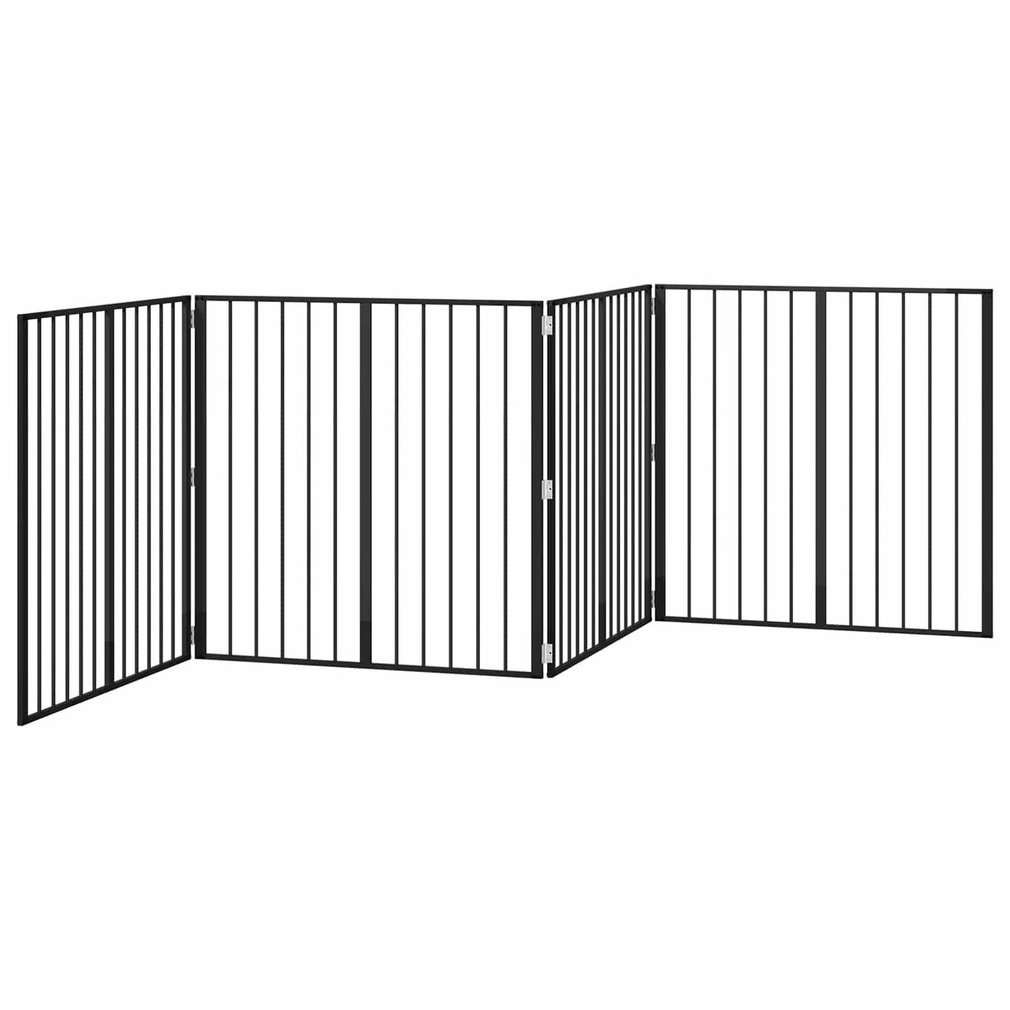 Cancello per cani 4 pcs Nero 100 x 100 cm Acciaio zincato | homemem39