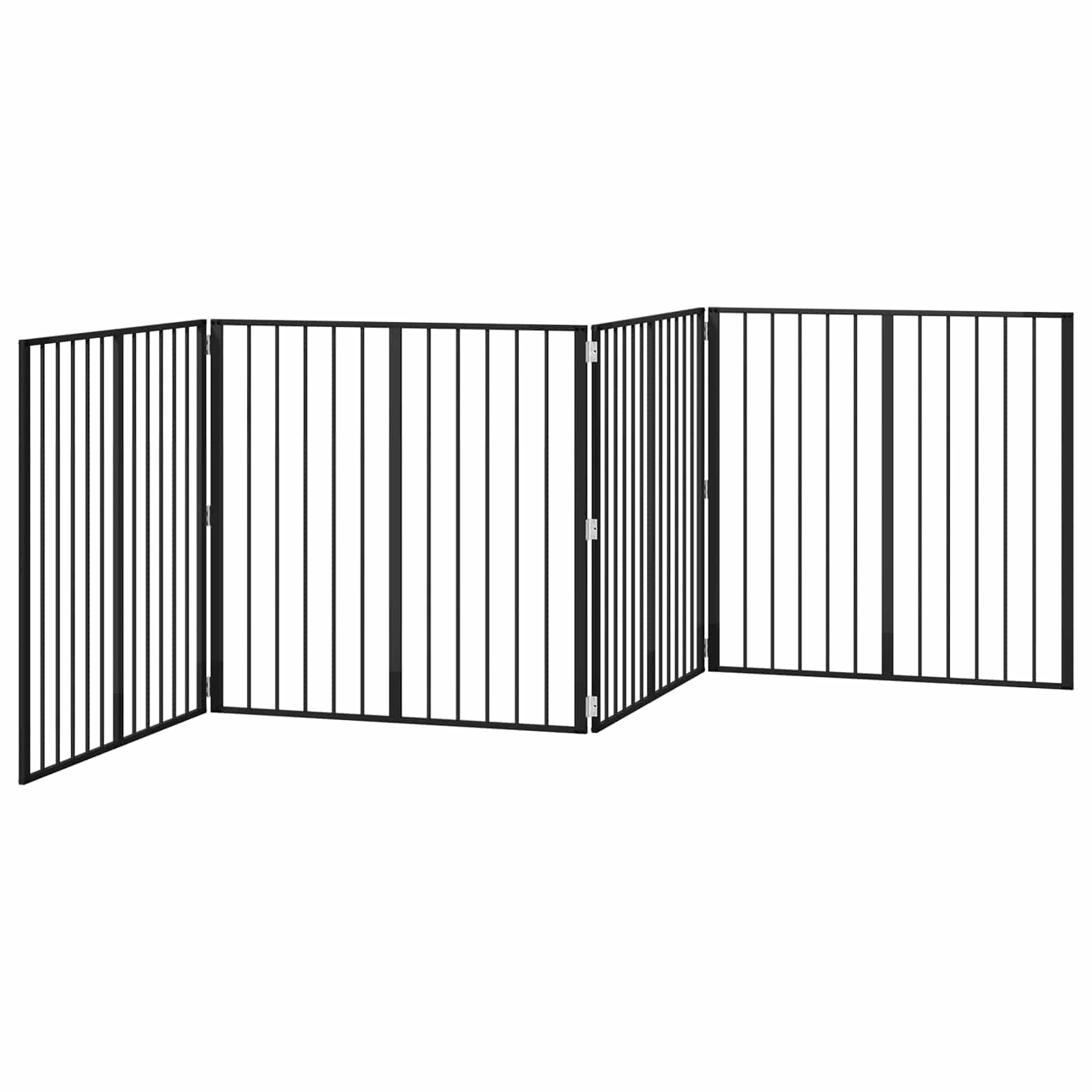 Cancello per cani 4 pcs Nero 100 x 100 cm Acciaio zincato | homemem39
