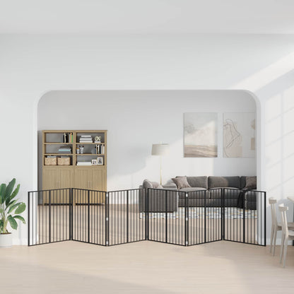 Cancello per cani 6 pcs Nero 100 x 100 cm Acciaio zincato | homemem39