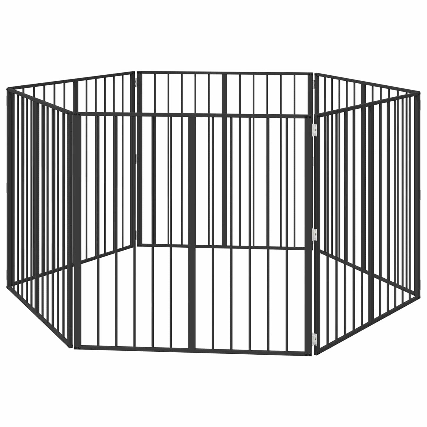 Cancello per cani 6 pcs Nero 100 x 100 cm Acciaio zincato | homemem39