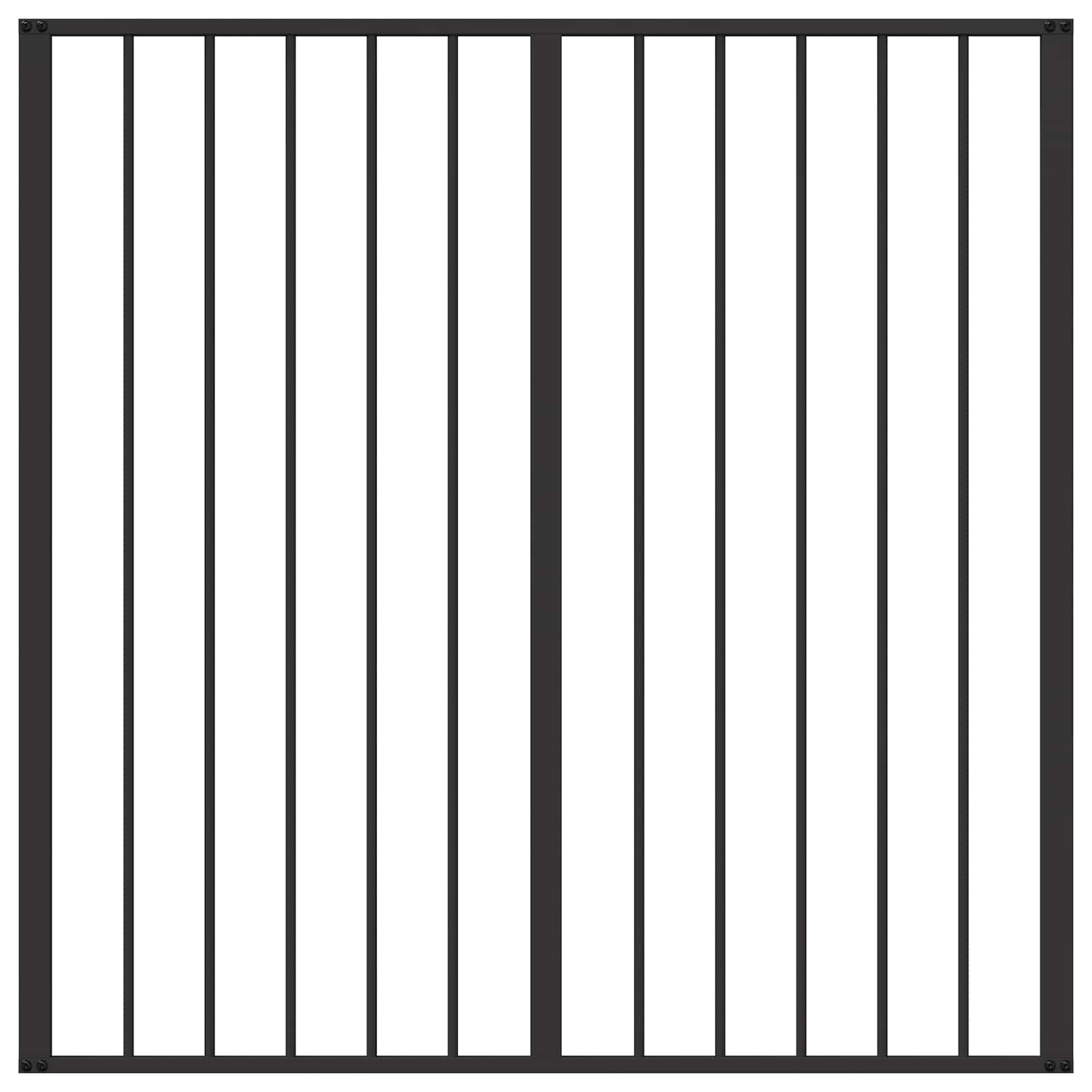 Cancello per cani 6 pcs Nero 100 x 100 cm Acciaio zincato | homemem39